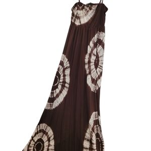 Stunning Modern Brown & White Floor Length Dress wedding Prom Occasion FUN